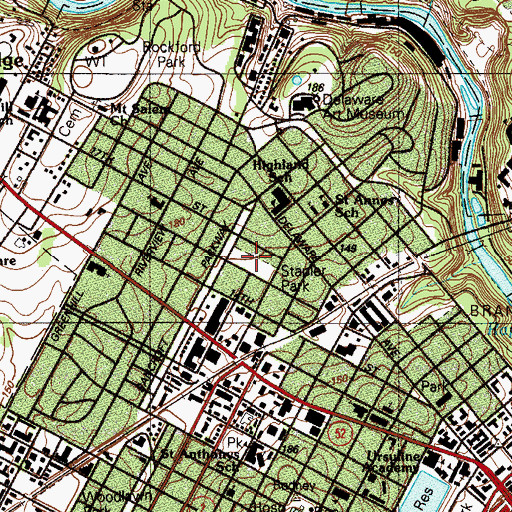 Topographic Map of Stapler Park, DE