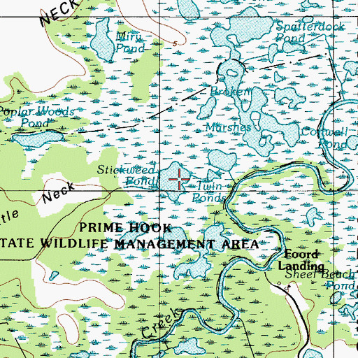 Topographic Map of Stickweed Pond, DE