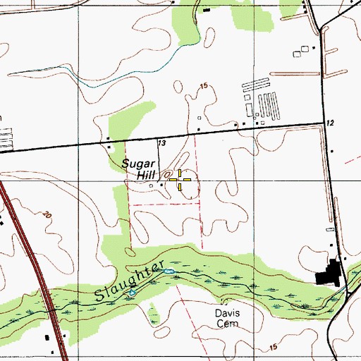 Topographic Map of Sugar Hill, DE