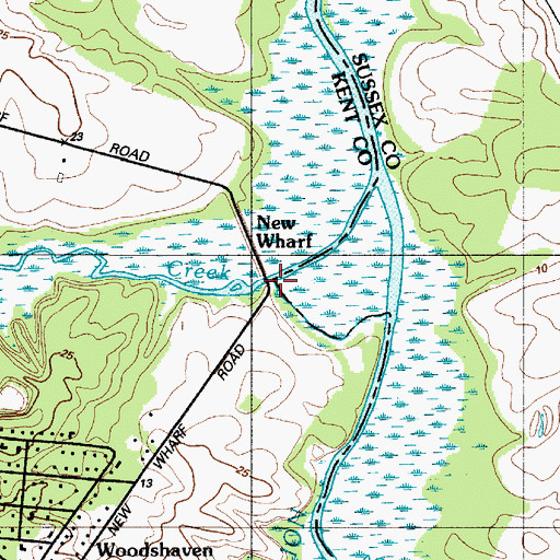 Topographic Map of Swan Creek, DE