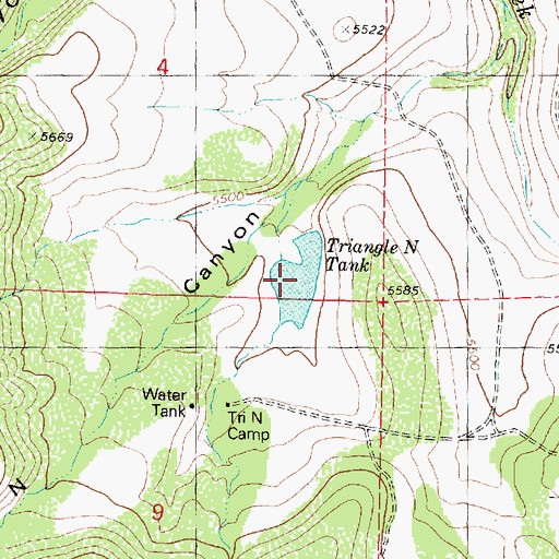 Topographic Map of Triangle N Tank, AZ