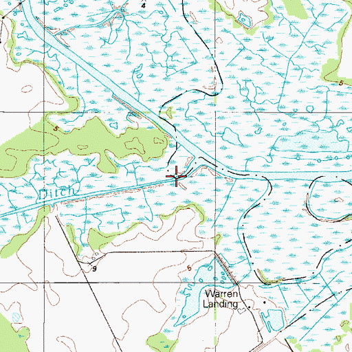 Topographic Map of Trunk Ditch, DE