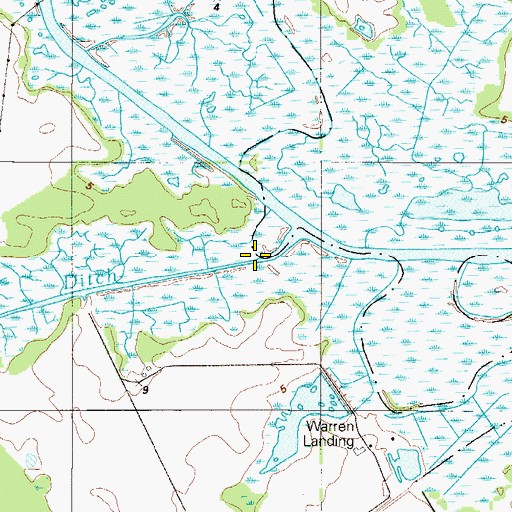 Topographic Map of Trunk Ditch, DE
