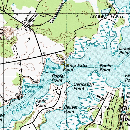 Topographic Map of Turnip Patch Point, DE