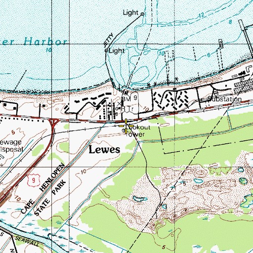 Topographic Map of Tower Number Eight, DE