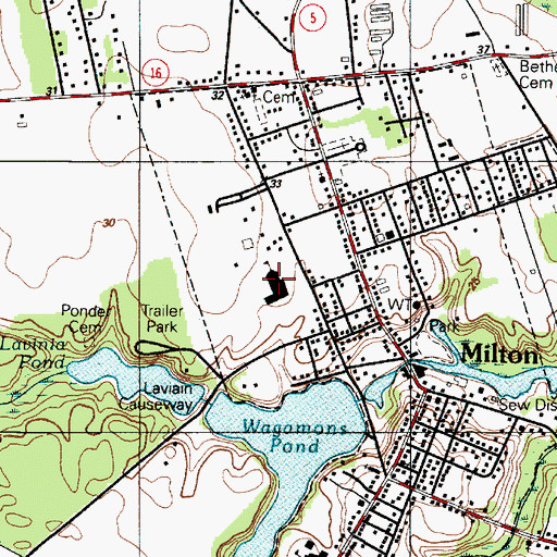 Topographic Map of H O Brittingham Elementary School, DE