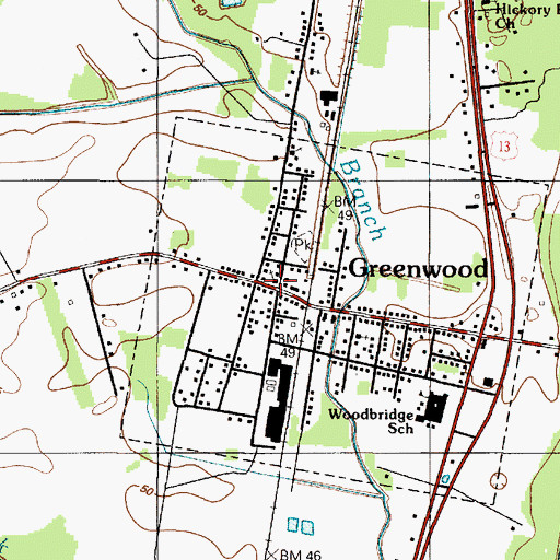 Topographic Map of Greenwood United Methodist Church, DE