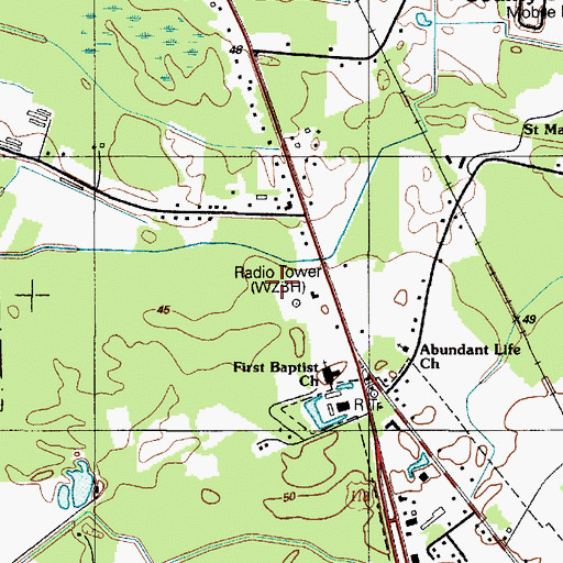 Topographic Map of WSEA-FM (Georgetown), DE