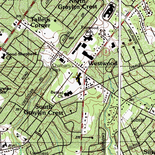 Topographic Map of Marsh Road Shopping Center, DE