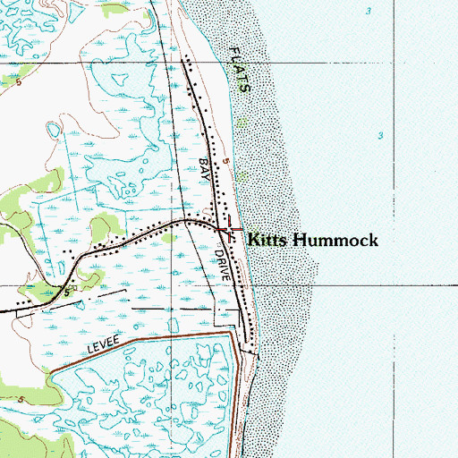 Topographic Map of Kitts Hummock, DE