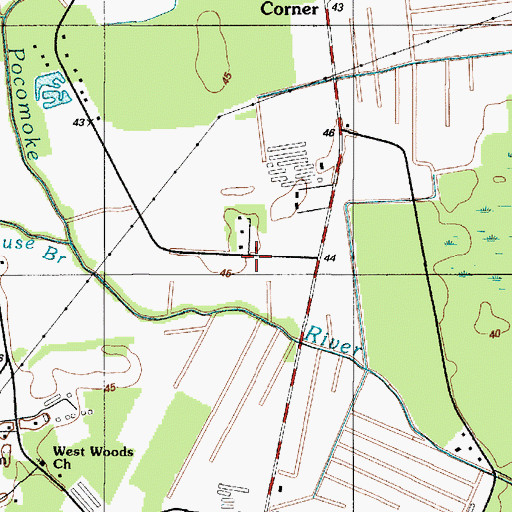 Topographic Map of Nentego Manor, DE