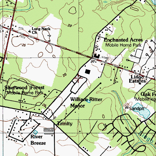 Topographic Map of William Ritter Manor, DE