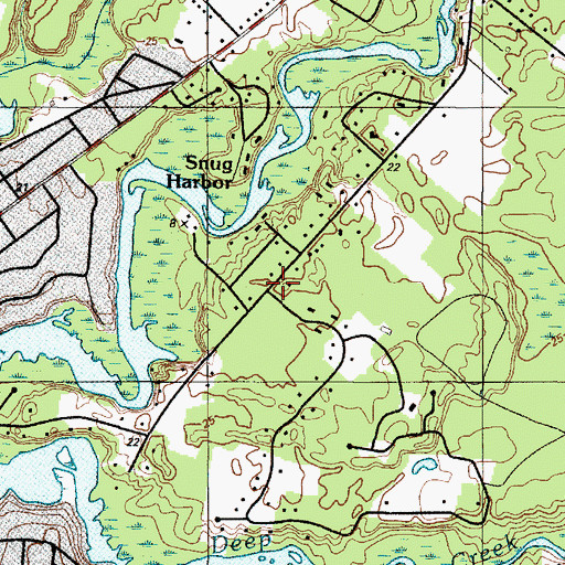 Topographic Map of Meadows, DE