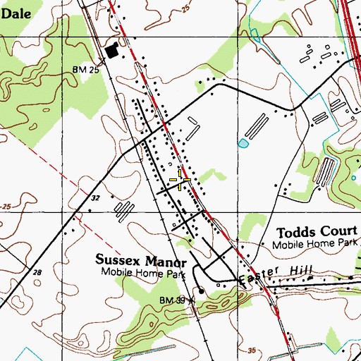 Topographic Map of Johnson Development, DE