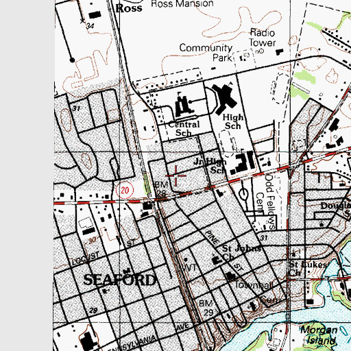 Topographic Map of Hurley Heights, DE