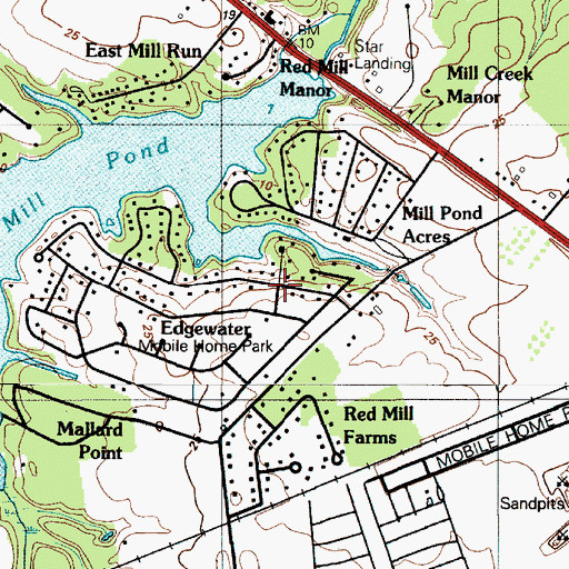 Topographic Map of Edgewater, DE