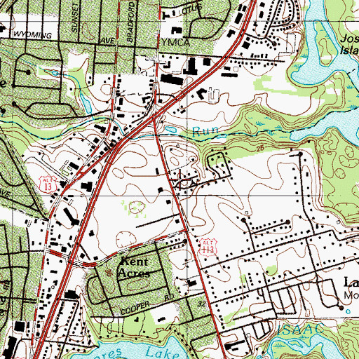 Topographic Map of Huntley Circle, DE