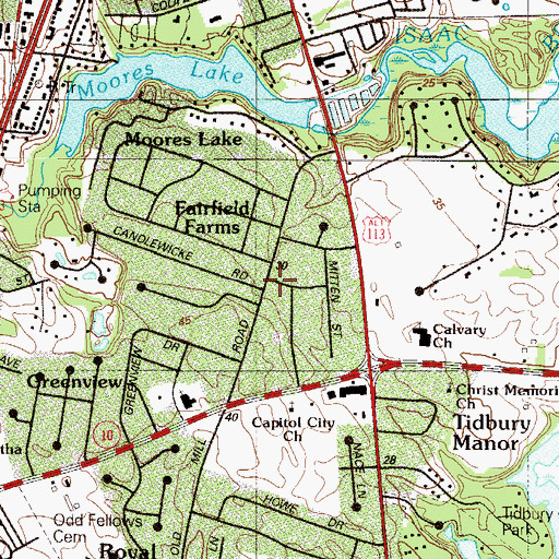 Topographic Map of Candlewicke, DE