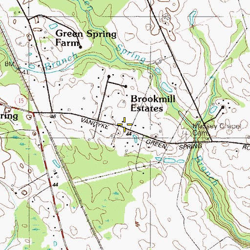 Topographic Map of Green Spring Farm, DE