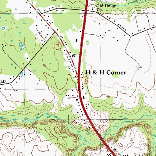 Topographic Map of H and H Corner, DE
