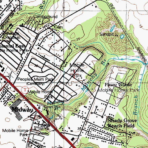 Topographic Map of Fieldwood Addition, DE