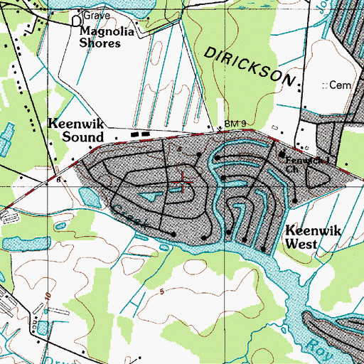 Topographic Map of Keenwik Sound, DE