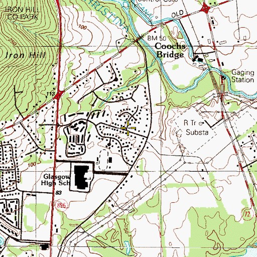 Topographic Map of Stones Throw, DE