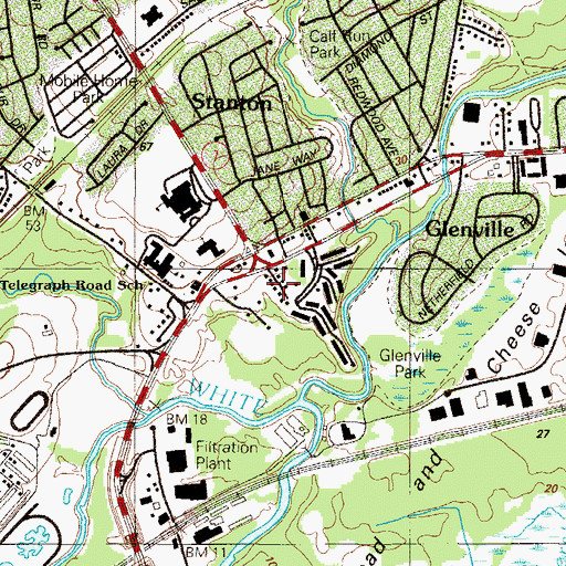 Topographic Map of Arbor Pointe Apartments, DE