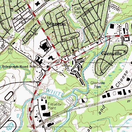 Topographic Map of Arbor Pointe Apartments, DE