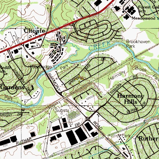 Topographic Map of Brookhaven, DE