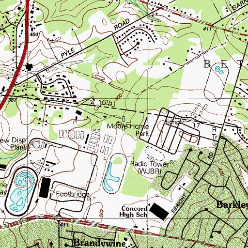 Topographic Map of Ebright, DE