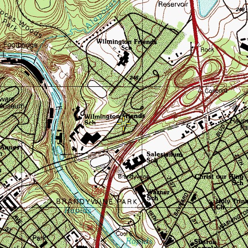Topographic Map of Augustine Hills, DE