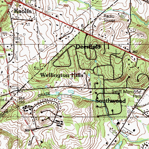 Topographic Map of Cricket Hill, DE