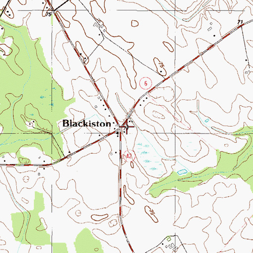 Topographic Map of Blackiston, DE