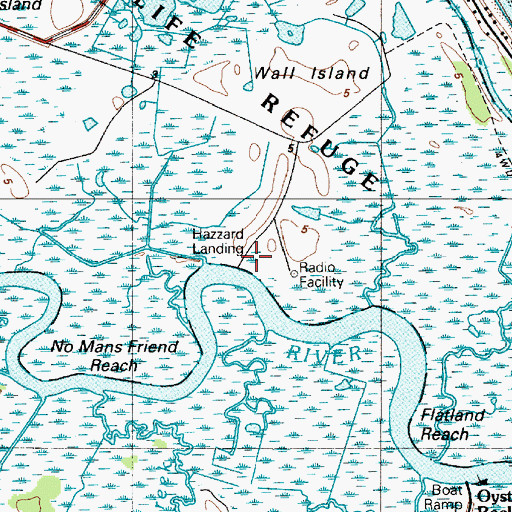 Topographic Map of Hazzard Landing, DE