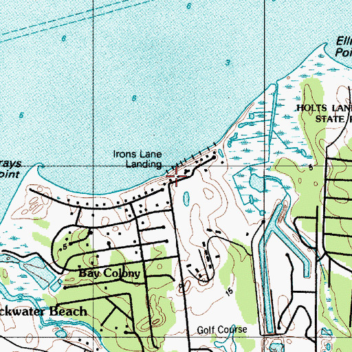 Topographic Map of Irons Lane Landing, DE