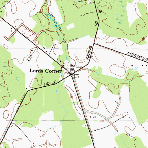 Topographic Map of Lords Corner, DE