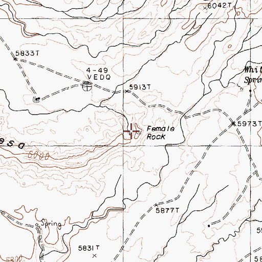 Topographic Map of Female Rock, AZ