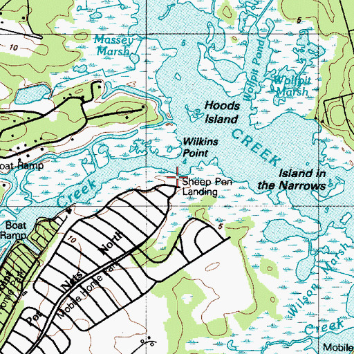 Topographic Map of Sheep Pen Landing, DE
