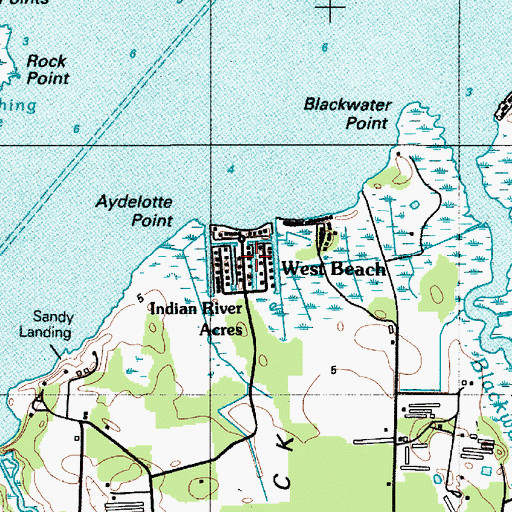 Topographic Map of West Beach, DE
