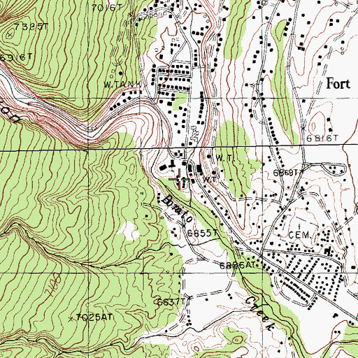 Topographic Map of Fort Defiance Trading Post, AZ