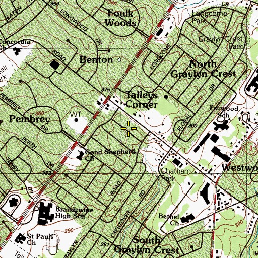 Topographic Map of Lower Brandywine Church, DE