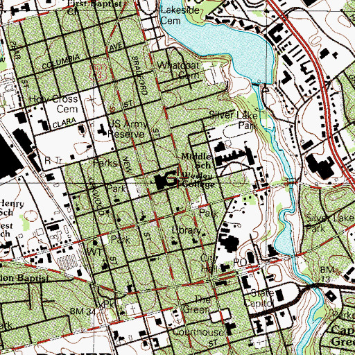 Topographic Map of Wesley College, DE