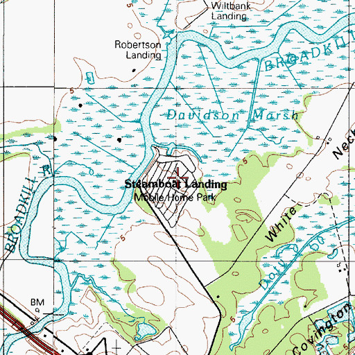 Topographic Map of Steamboat Landing, DE