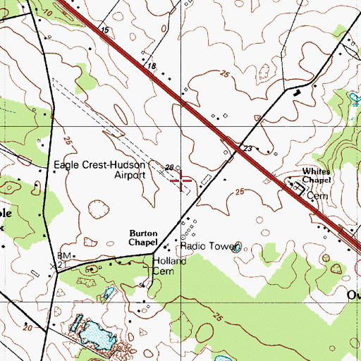 Topographic Map of Eagle Crest-Hudson Airport, DE