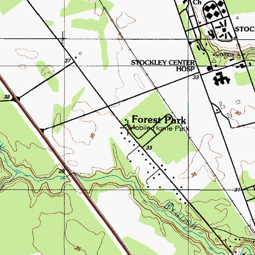 Topographic Map of Forest Park Mobile Home Park, DE