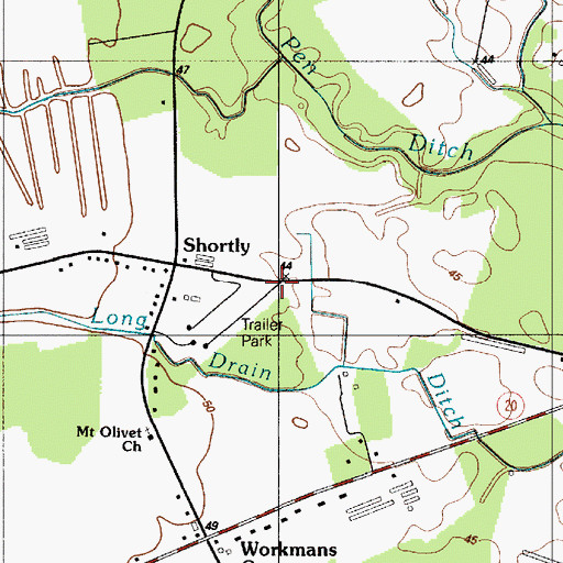 Topographic Map of Homestead Mobile Home Park, DE