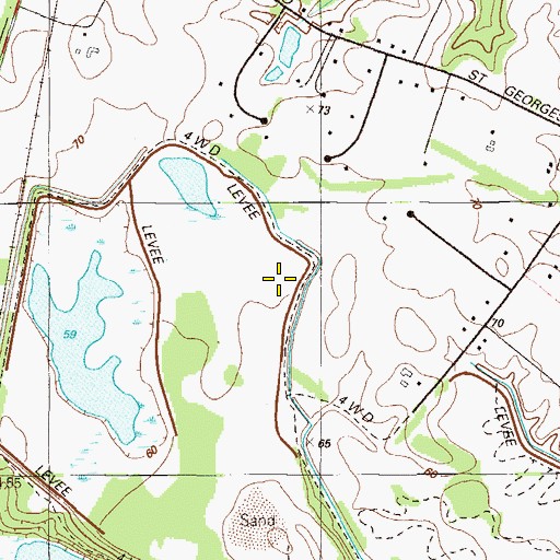 Topographic Map of Dragon Run Terrace Mobile Home Park, DE