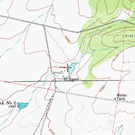 Topographic Map of I D Tank, AZ