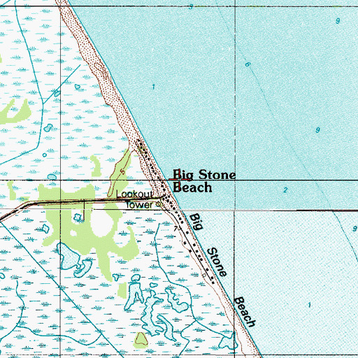 Topographic Map of Big Stone Beach, DE